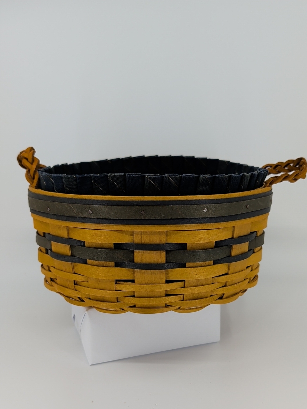 Longaberger Collectors Club 1998 Edition Basket/Liner/Protector Navy/Green